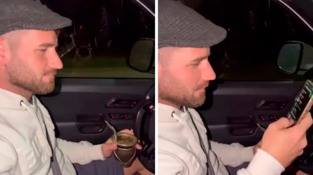 El senador departamental por San Javier subió un video con el celular y tomando mate mientras manejaba